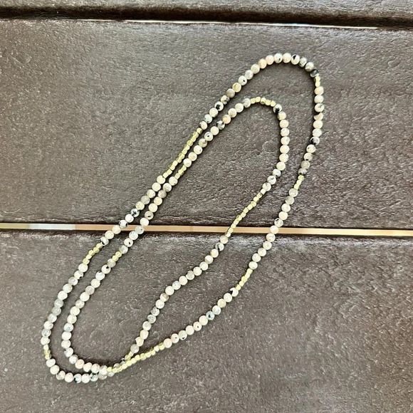 Stretch Stone Silver Bead Necklace /Bracelet - Picture 9 of 9